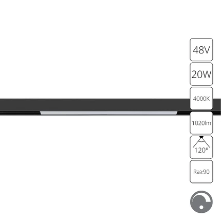 Магнитный трековый светильник LINEA 0.1-10V Arte Lamp A4683PL-1BK